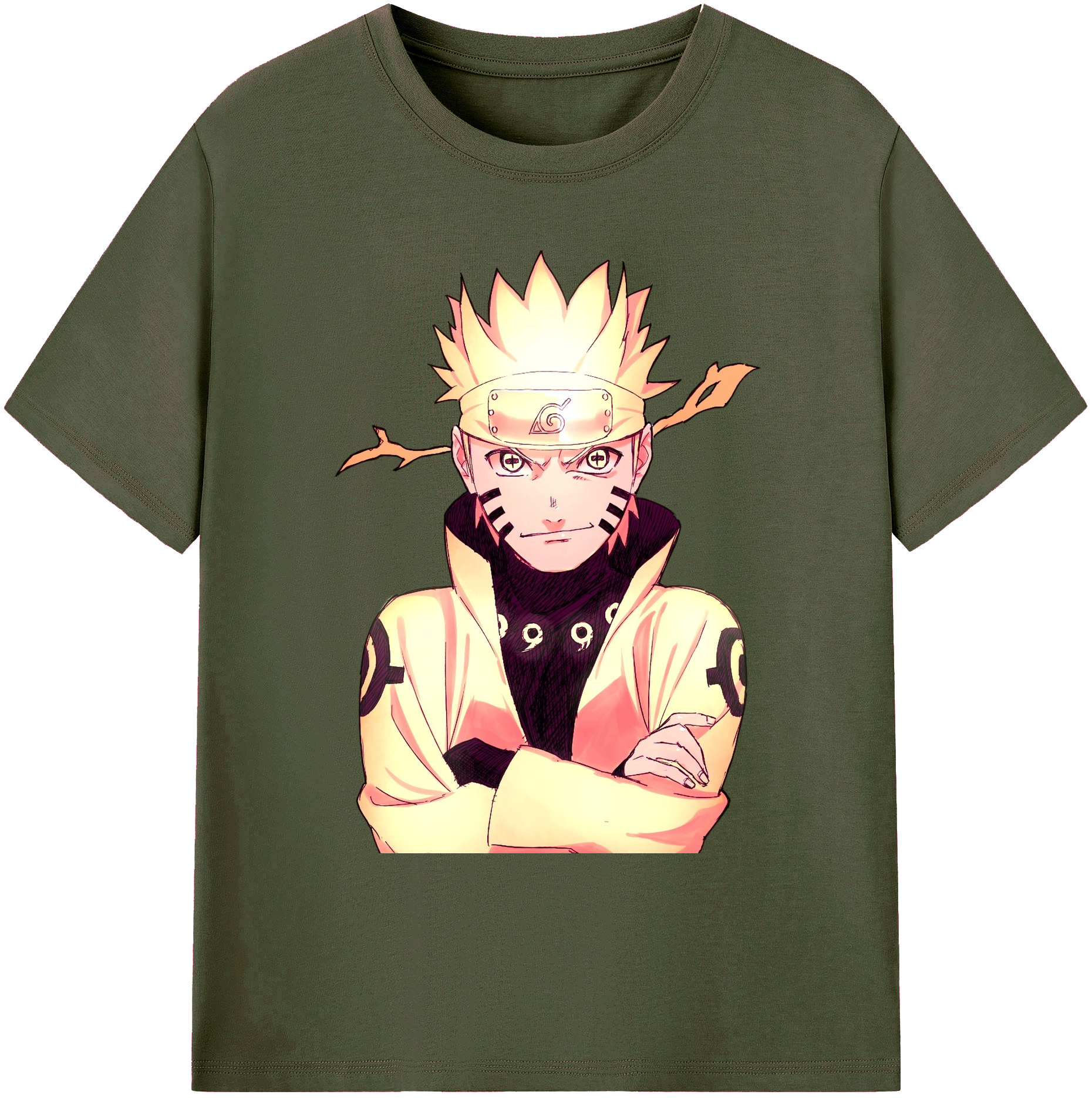 （画像用） NARUTO -ナルト- うずまき ナルト Uzumaki Naruto 綿100％ メンズ半袖Tシャツ｜肌触りやわらか＆通気性
